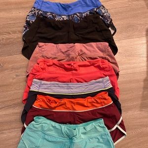 7 pairs of lululemon shorts. Size 8. $30 for one pair or all seven for $200.